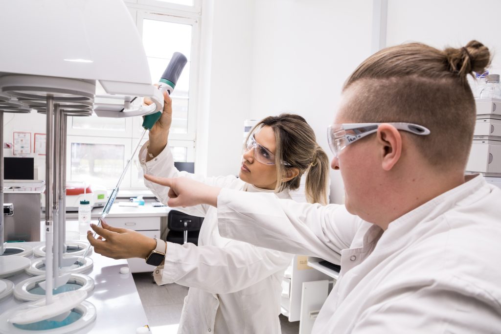 image of two scientists at our Adragos Leipzig facility